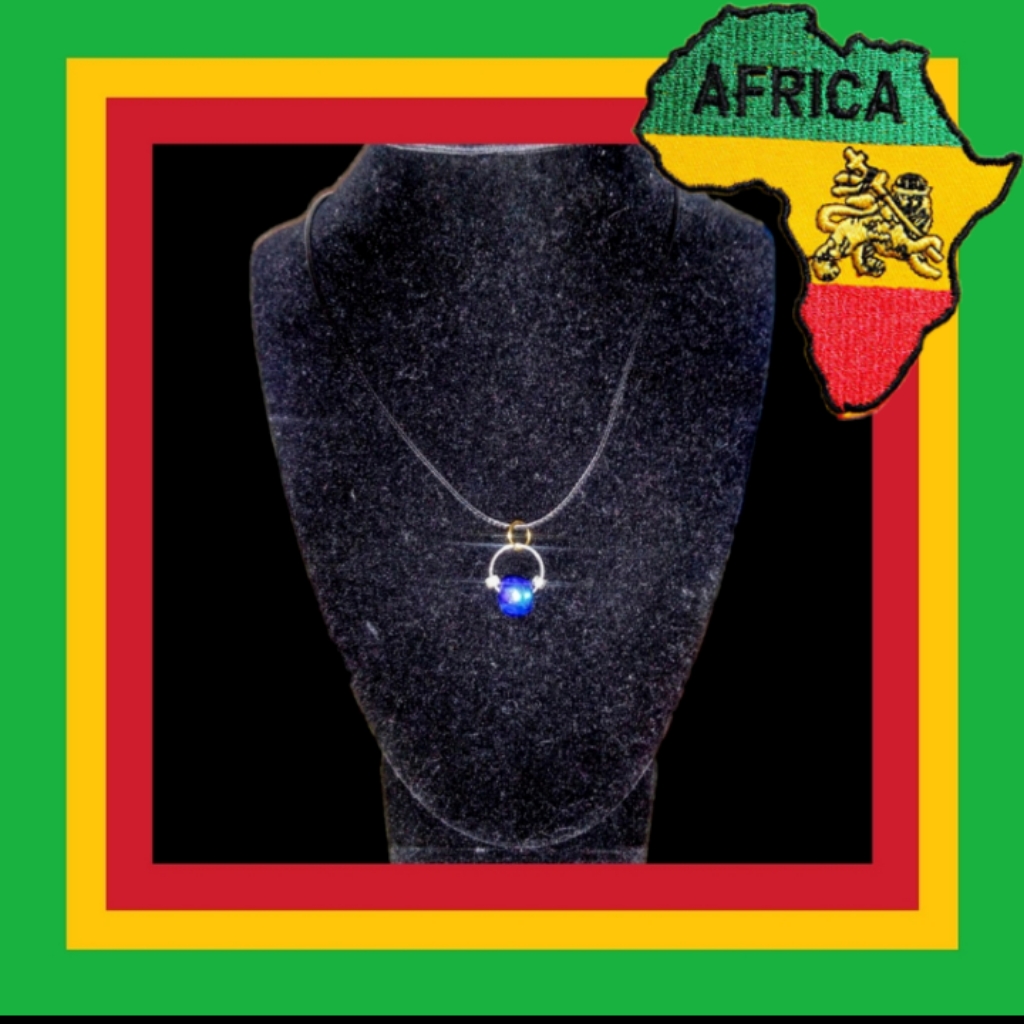 African Indigo Drop- African Bead